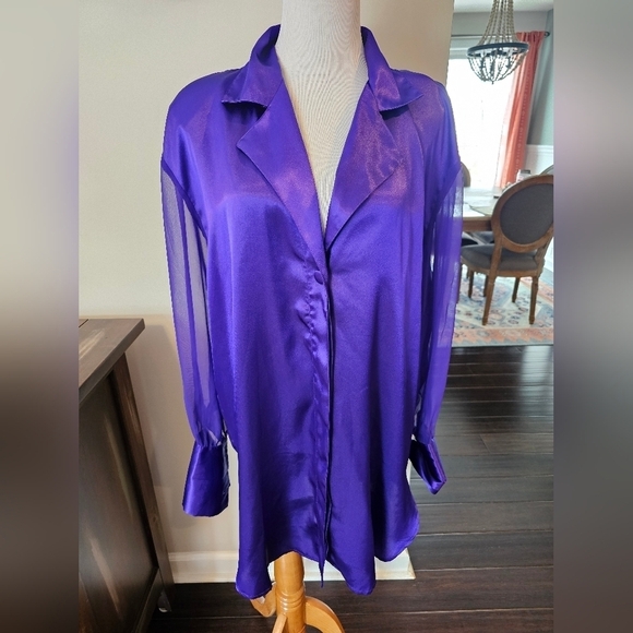 Victoria's Secret Other - Victoria's Secret Gold Label Vintage Size Medium Purple Oversized Sleep Shirt